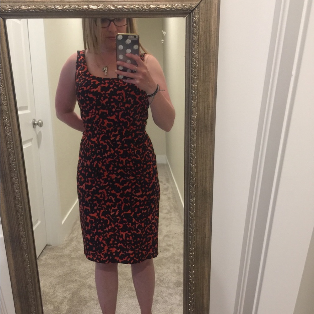 Red and Blue Ann Taylor Shift Dress Size 4